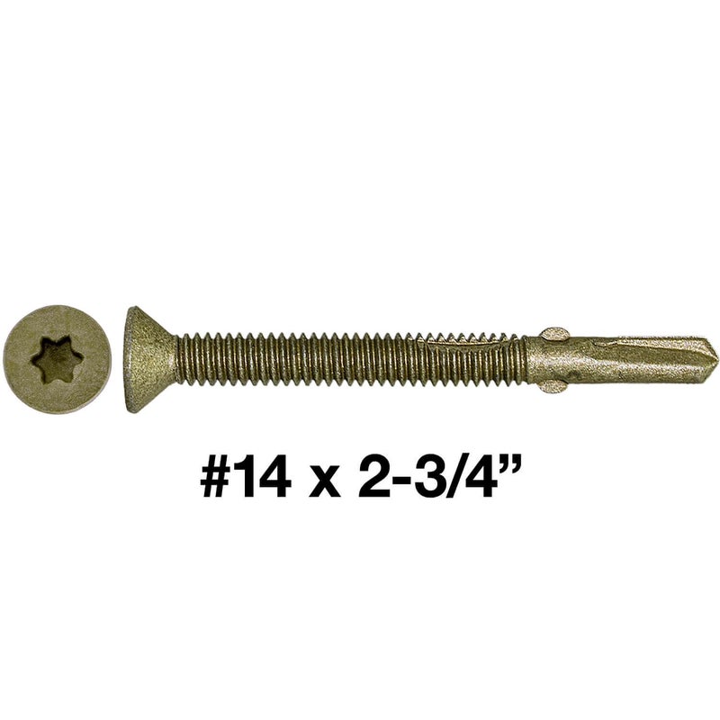 Jake Sales 14x2-3/4 Reamer Tek Torx/Star Head Self-Drilling Wood to Metal Screws - for Flatbeds, Trailers - T-30 Torx Screw Head 1 Pound 34 Screws - Image 2
